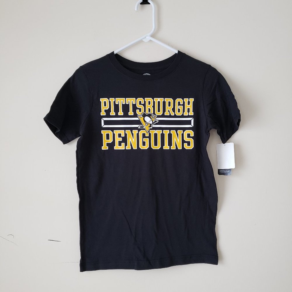 Pittsburgh Penguins Youth Kid Sizes M-XL Short Sleeve T Shirt Tee NHL Black NWT